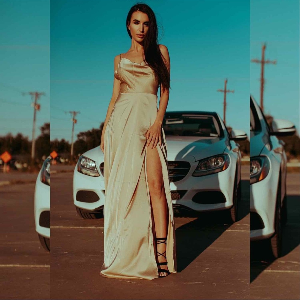 Elegant Gold Evening Gown